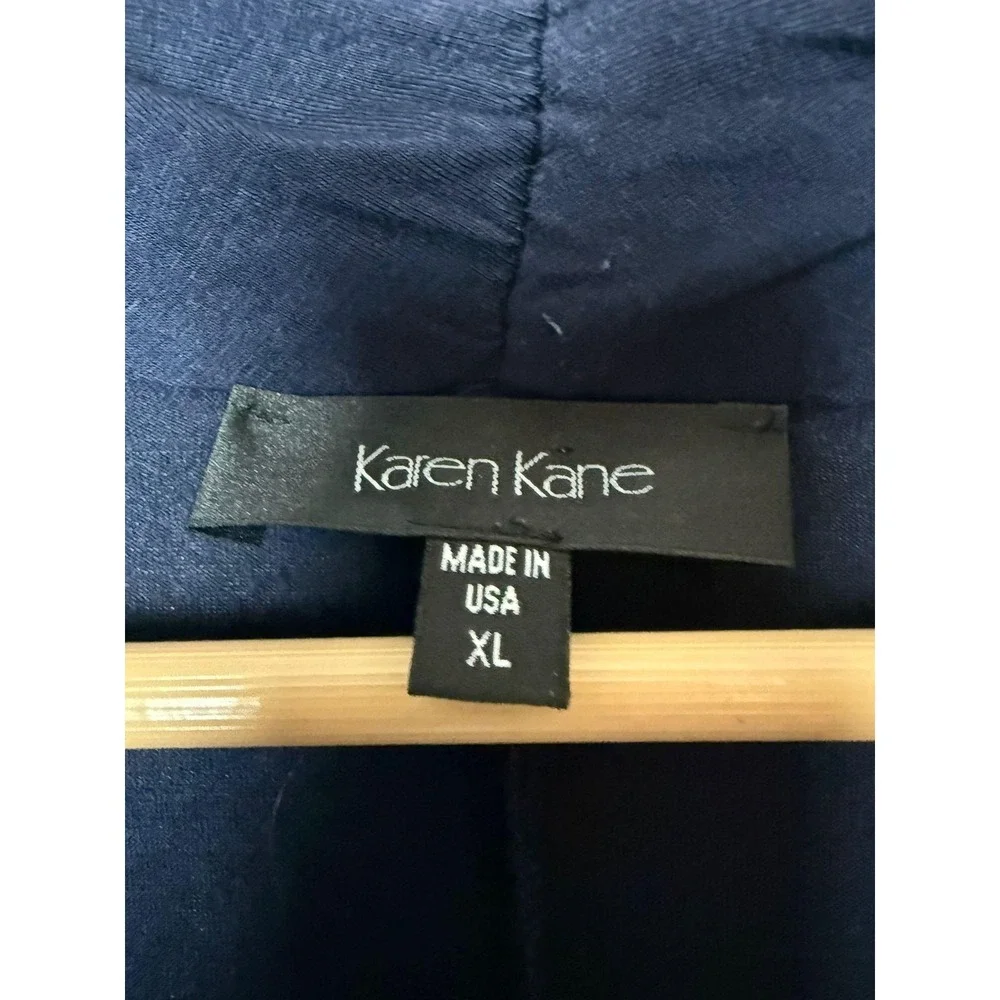 Karen Kane Navy Blue Wrap Midi Dress Women’s XL 3/4 Sleeve Ruched